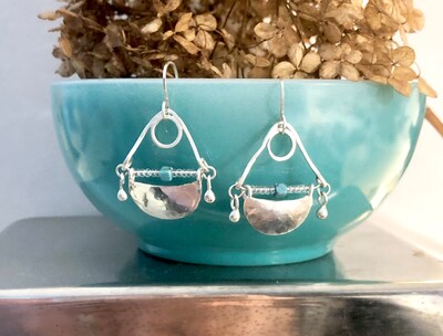 Bali Moon - Argentium Sterling Silver Earrings - image1